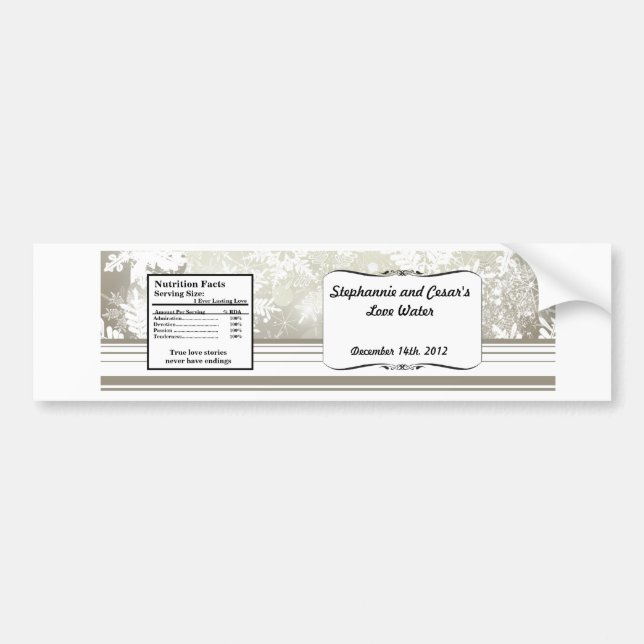 Water Bottle Label Silver Christmas Blur (Front)