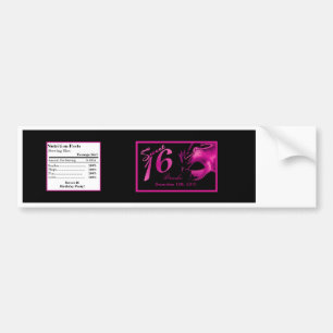 Water Bottle Label Sweet 16 Pink Black Party
