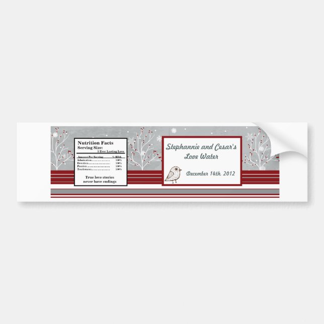 Water Bottle Label White Tree (Front)