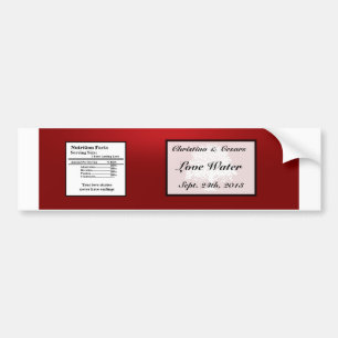 Water Bottle Label White Tree Red Black Stripes