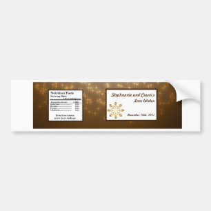 Water Bottle Label Winter Brown / Stars & Bubbles
