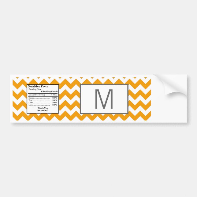 Water Bottle Label Yellow Grey Grey Chevron Name (Front)