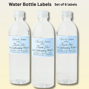 Water Bottle Labels - Blue Peony Wedding