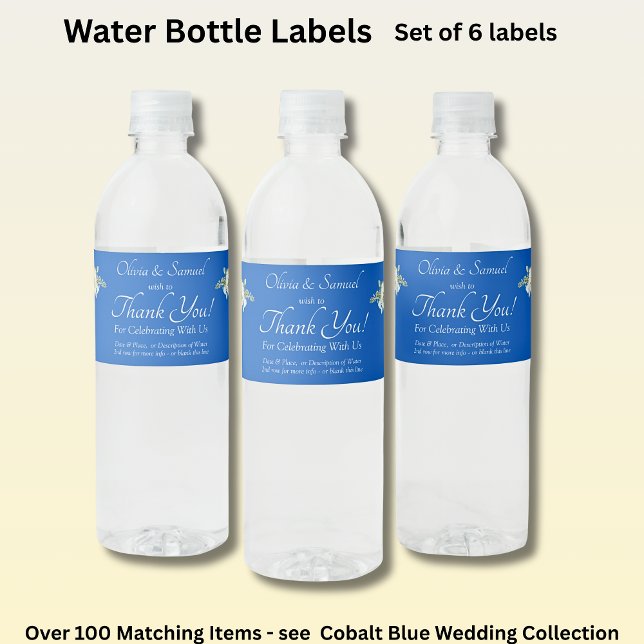 Water Bottle Labels, Cobalt Blue Label (Creator Uploaded)