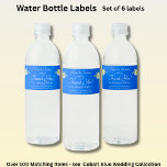 Water Bottle Labels, Cobalt Blue Water Bottle Label<br><div class="desc">You can easily edit ALL the Text - See all the other bottle labels too!</div>
