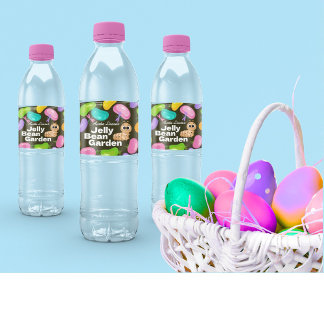 Water Bottle Labels Easter Jelly Bean Garden Party