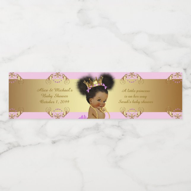 Water Bottle Labels,Sarah's baby shower,pink gold Label (Single Label)