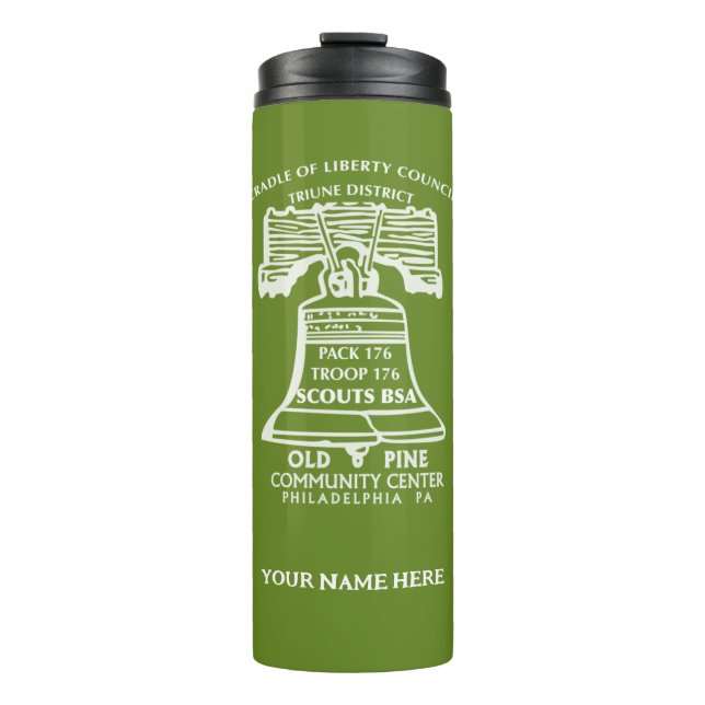 Water Bottle - Olive Green (Personalised) (Front)