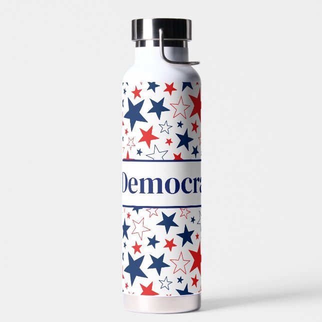 Water Bottle Patriotic Stars Democrat (Left)