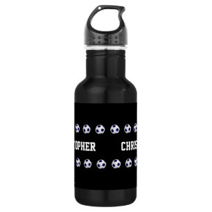 Water Bottle, Personalised, Soccer Black & White 532 Ml Water Bottle