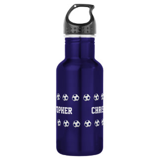 Water Bottle, Personalised, Soccer, Blue 532 Ml Water Bottle