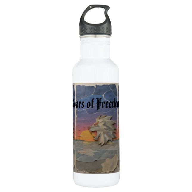 Water Bottle – Roaring Sunset Lion (Front)