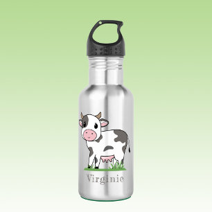 Water Bottle with a Cute Cow