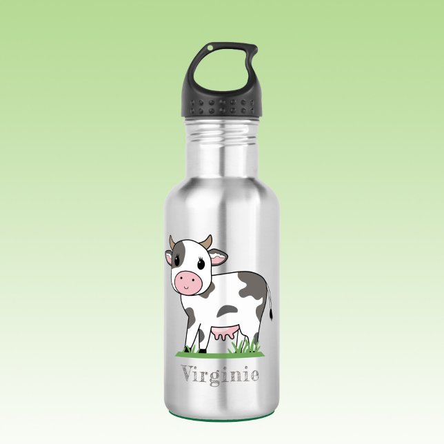 Water Bottle with a Cute Cow (Water Bottle with a Cute Cow)