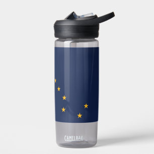 Water bottle with flag of Alaska, U.S.