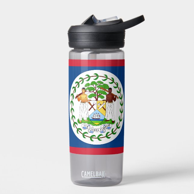 Water bottle with flag of Belise (Left)