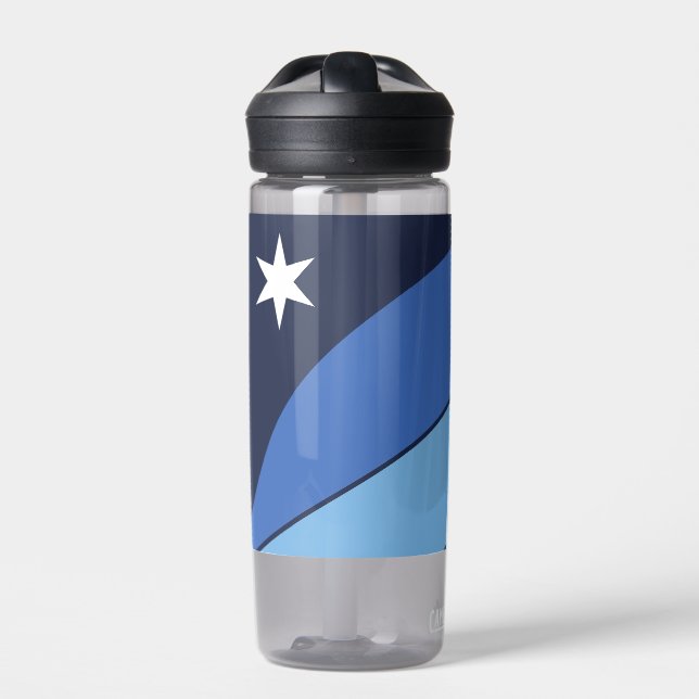 Water bottle with flag of Columbia, S.C. (Front)