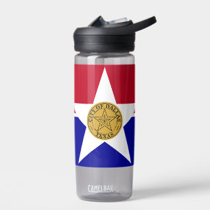 Water bottle with flag of Dallas City, U.S.