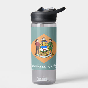 Water bottle with flag of Delaware State, U.S.