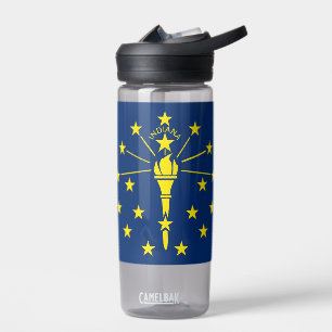 Water bottle with flag of Indiana State, U.S.
