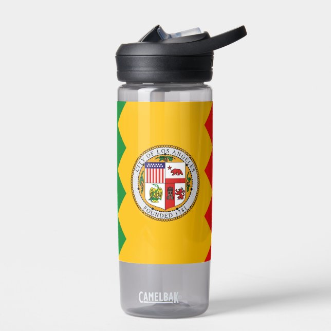 Water bottle with flag of Los Angeles, U.S. (Left)