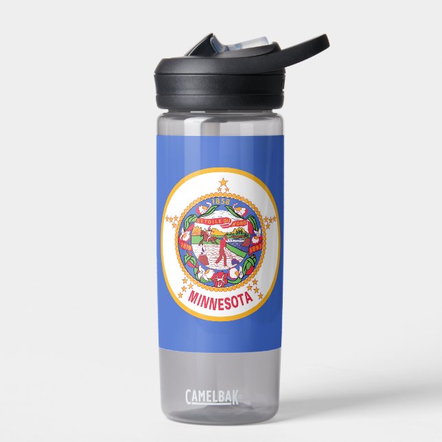 Water bottle with flag of Minnesota, U.S. (Left)
