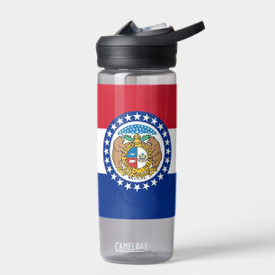 Water bottle with flag of Missouri, U.S.