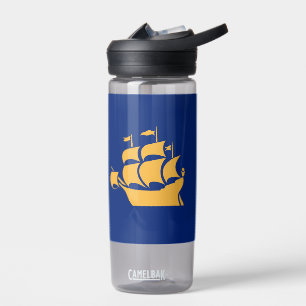 Water bottle with flag of Quebec City