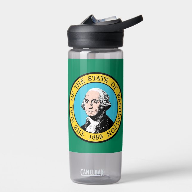 Water bottle with flag of Washington, U.S. (Left)