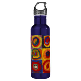 Water Bottle with Kandinsky's Squares and Circles