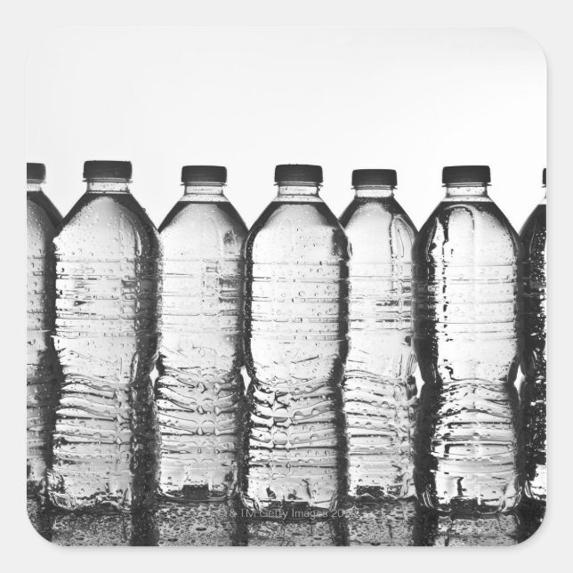 Water bottles in studio square sticker (Front)
