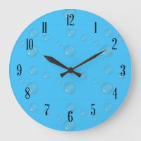 Water Bubbles Blue with Numerals