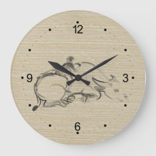 Water Buffalo Child Chinese Ox Year Birthday WC Large Clock