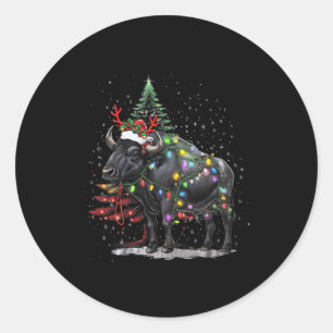 Water Buffalo Xmas Lighting Santa Water Buffalo Ch Classic Round Sticker