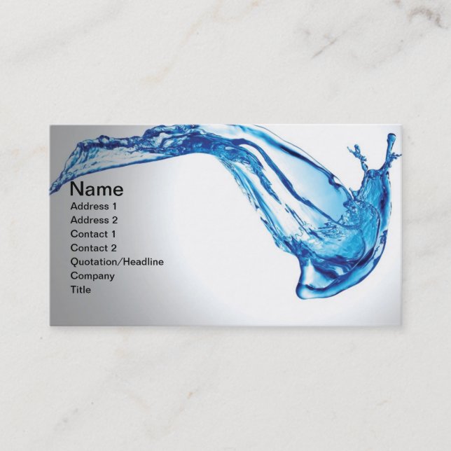 Water business card (Front)