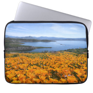 Water California Lake With Golden Poppies Laptop Sleeve