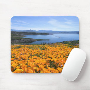 Water   California Lake With Golden Poppies Mouse Pad
