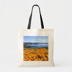 Water California Lake With Golden Poppies Tote Bag