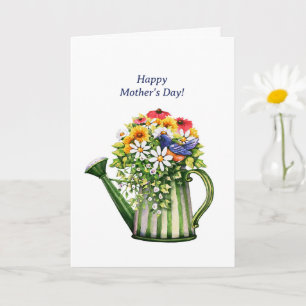 Water can and Flowers Mother's Day Card