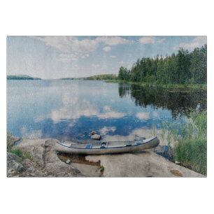 Water Canoe on Lake in Sweden Cutting Board