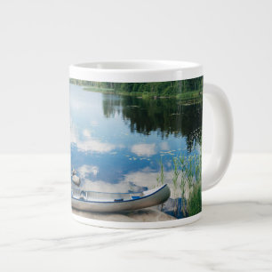 Water   Canoe on Lake in Sweden Large Coffee Mug
