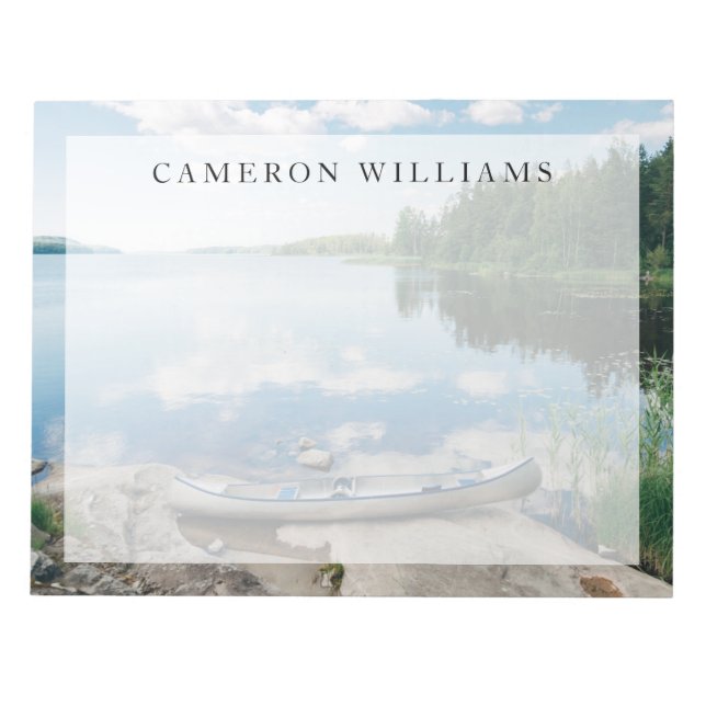 Water | Canoe on Lake in Sweden Notepad (Front)