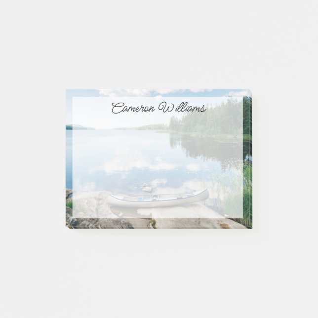 Water | Canoe on Lake in Sweden Post-it Notes (Front)