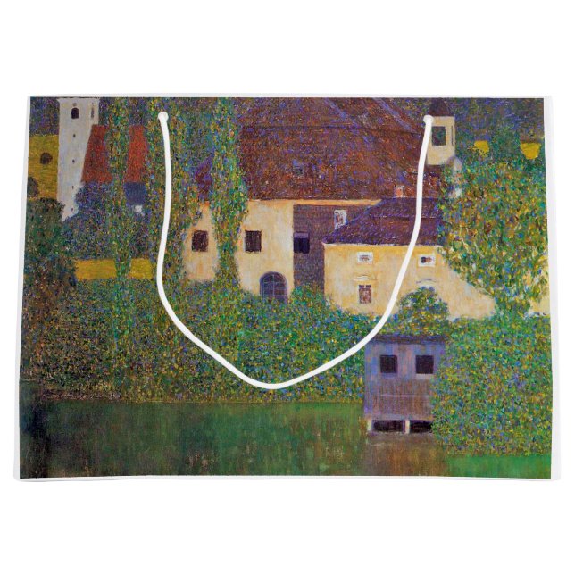 Water Castle, Gustav Klimt Large Gift Bag (Front)