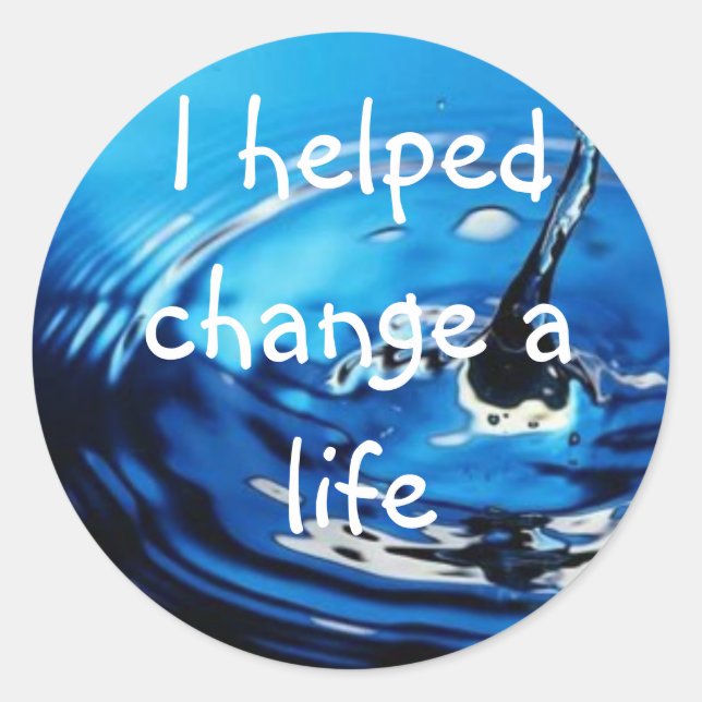 Water Charity Classic Round Sticker (Front)