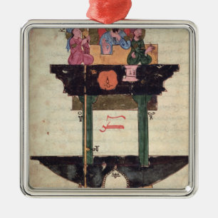 Water clock with automated figures metal tree decoration