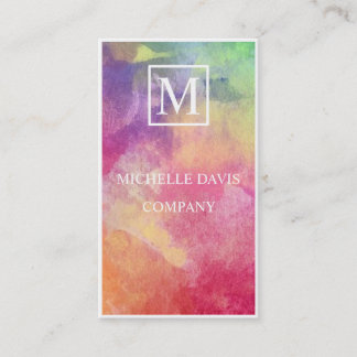 water color pastel business card