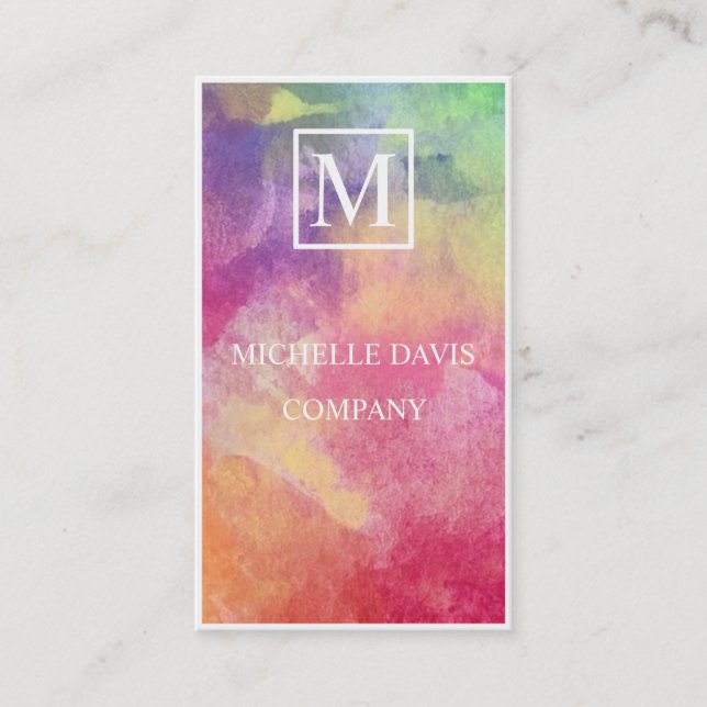 water color pastel business card (Front)