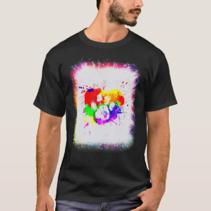 Water Color Paw Dog Love R Boy Girl Tie Dye Bleach T-Shirt
