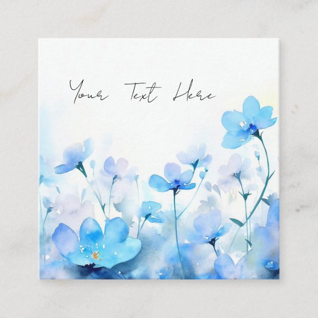 Water color suncue card/business card/nemofira/blu square business card (Front)